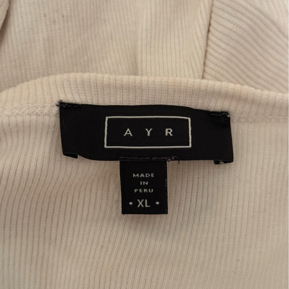 AYR Ribbed Crew Neck Tee in White - Picture 4 of 4